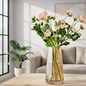 Aesthetic Glass Vase for Home Deco, (22.8 cm X 6.3 cm X 7.6 cm) Elegant Flower Pot for Living Room, Bedroom & Office Table | Decorative Centerpiece for Florals, Modern Minimalism Design