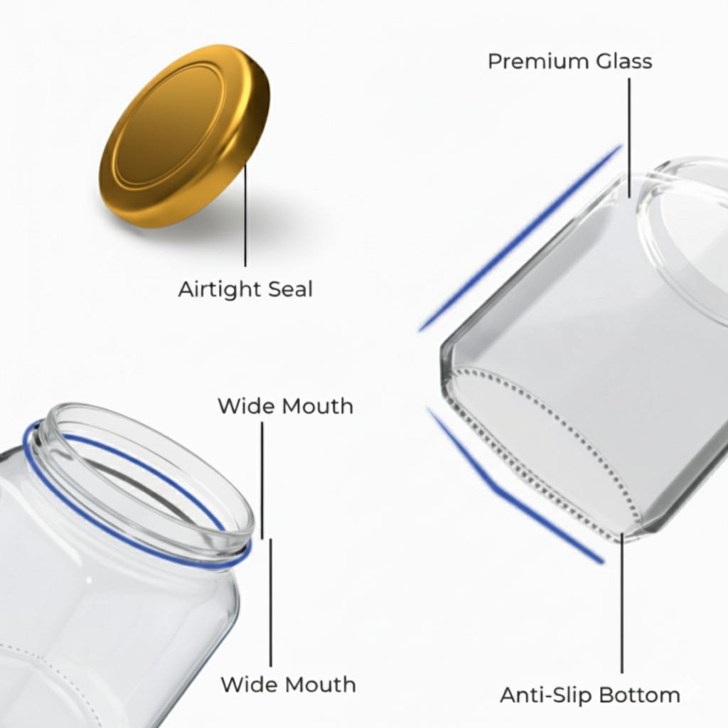 Aesthetic Matki Shape Jars (Pack of 12) with Airtight Golden Lid 400 ml | Stylish Kitchen Storage for Spices, Snacks, Coffee, pickle, Sugar & Dry Fruits